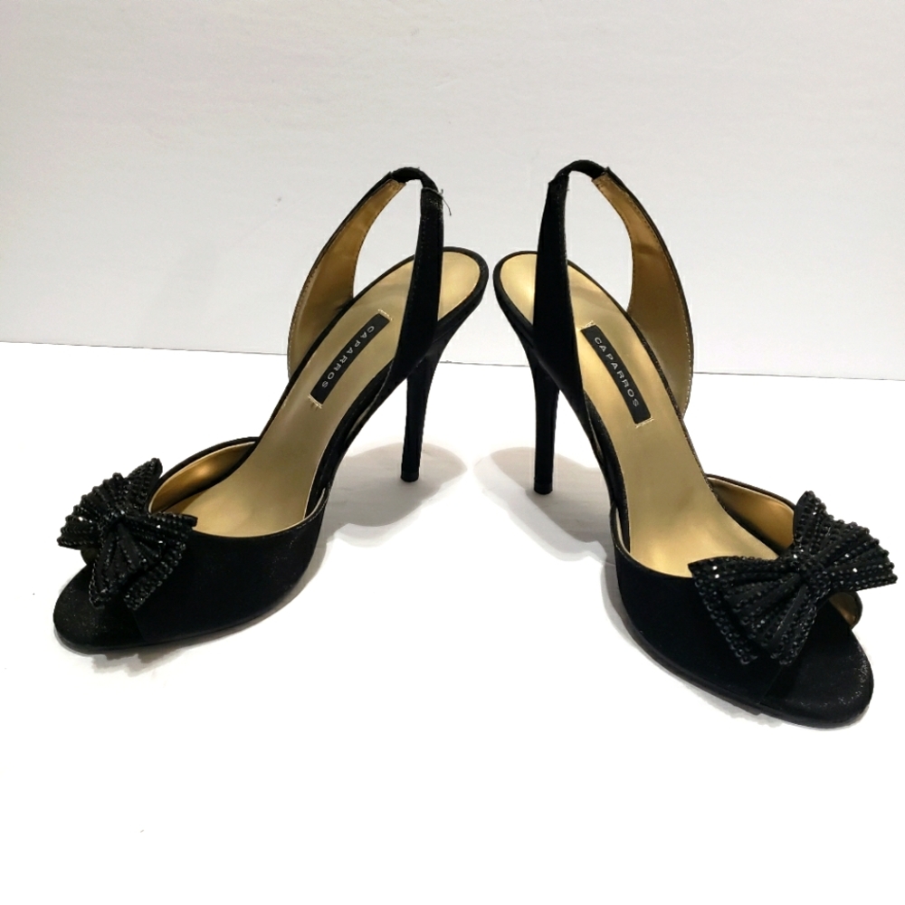 Like New Caparros Janelle Black Heel Sandals 7.5